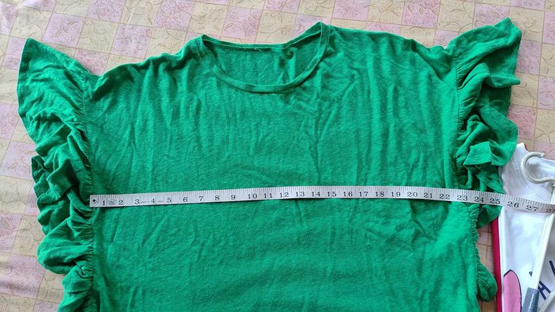 Green Ruffle Sleeve Top