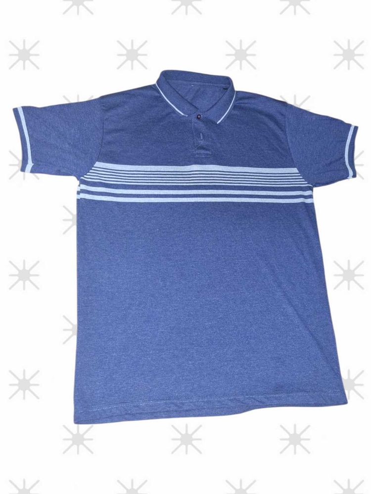 Striped Polo Shirt - Blue