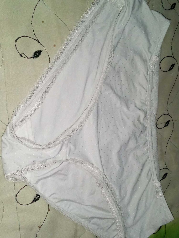 White Lace Trim Briefs