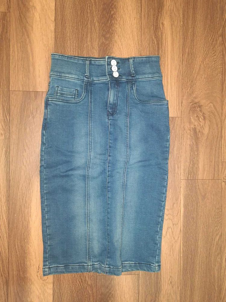 Midi Denim Skirt (Never Worn)
