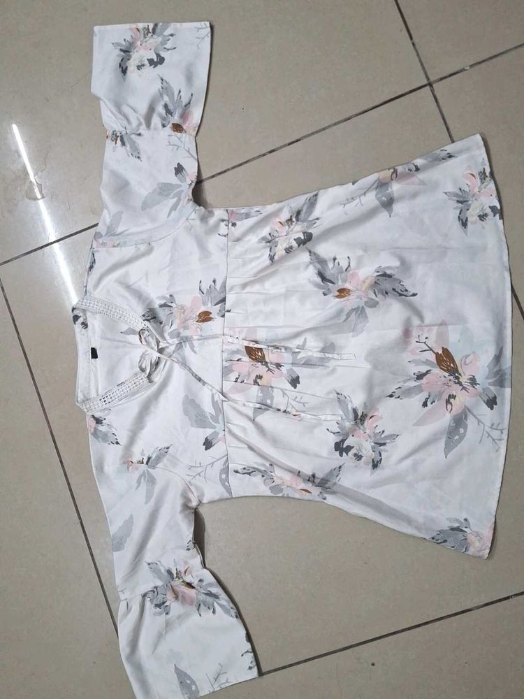 Beautiful Designed White Empire Top