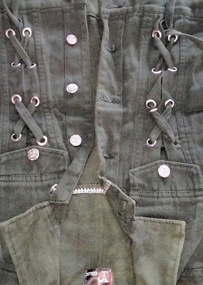 Vintage Corduroy Lace-Up Jacket