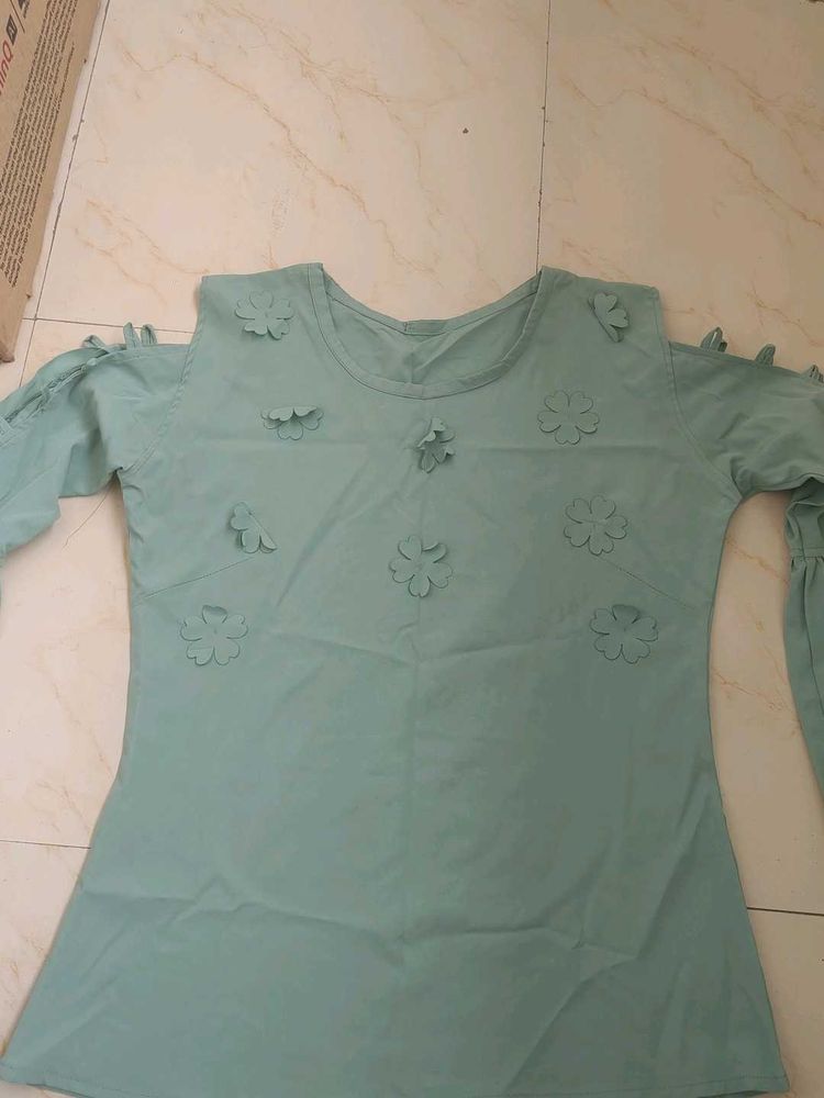 Cute Floral Cut Out Top