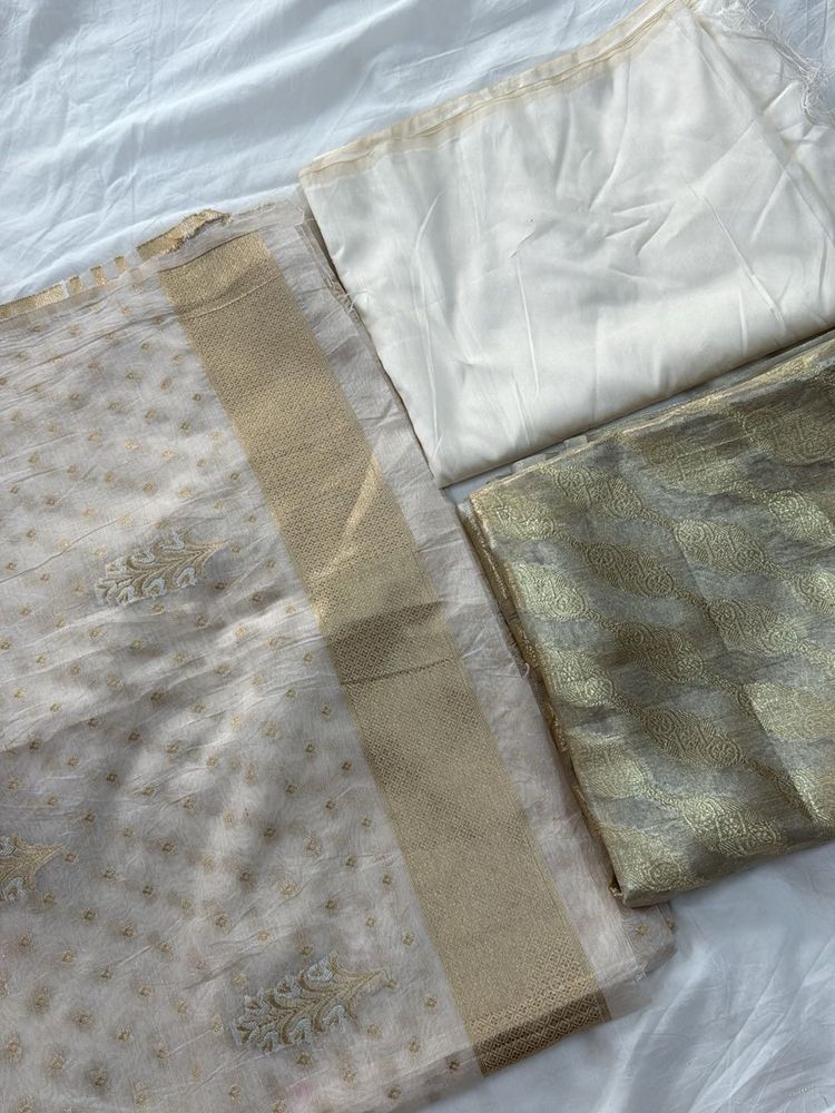 Banarasi White Suit Set