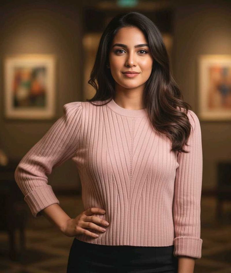 BERSHKA Pink Knit Top