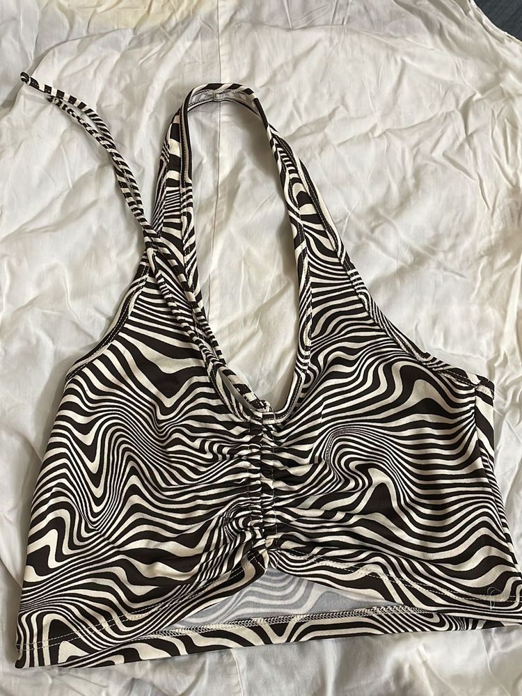 Zebra Print Halter Top