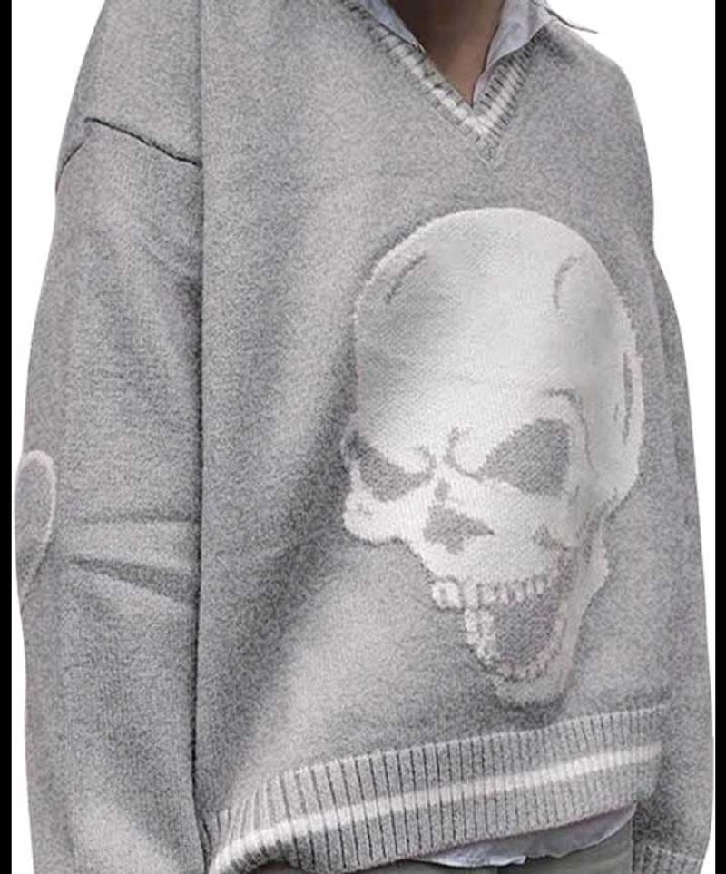 Skull Emo/Punk  Oversized Pullover