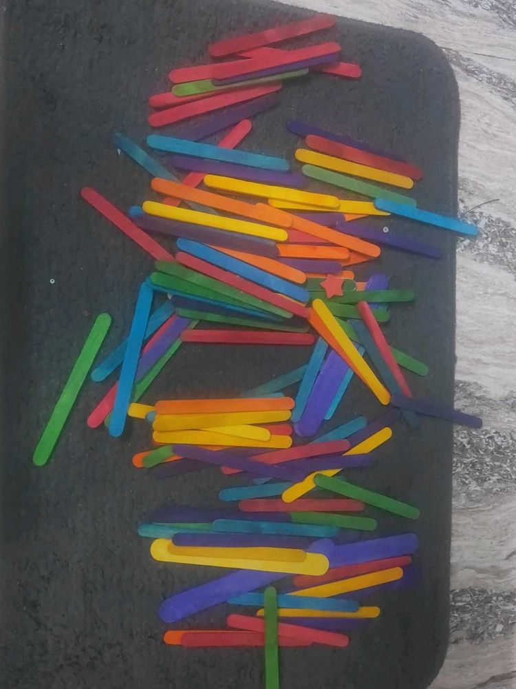 Craft Sticks - Rainbow Colors 100 In Number