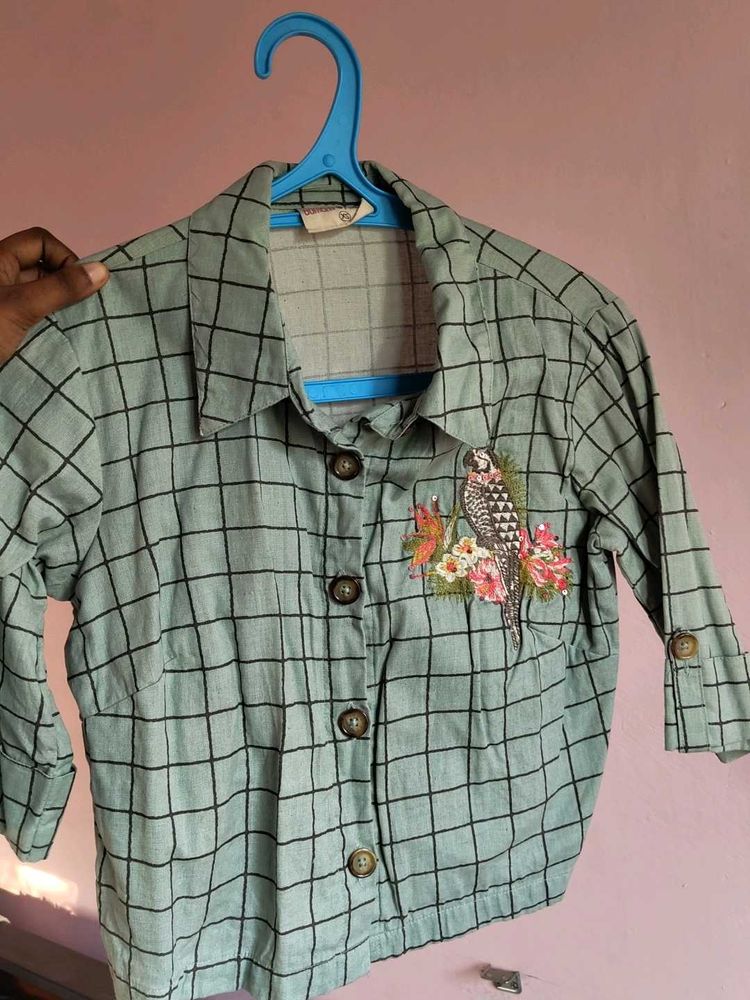 Women Check print Button Down Shirt