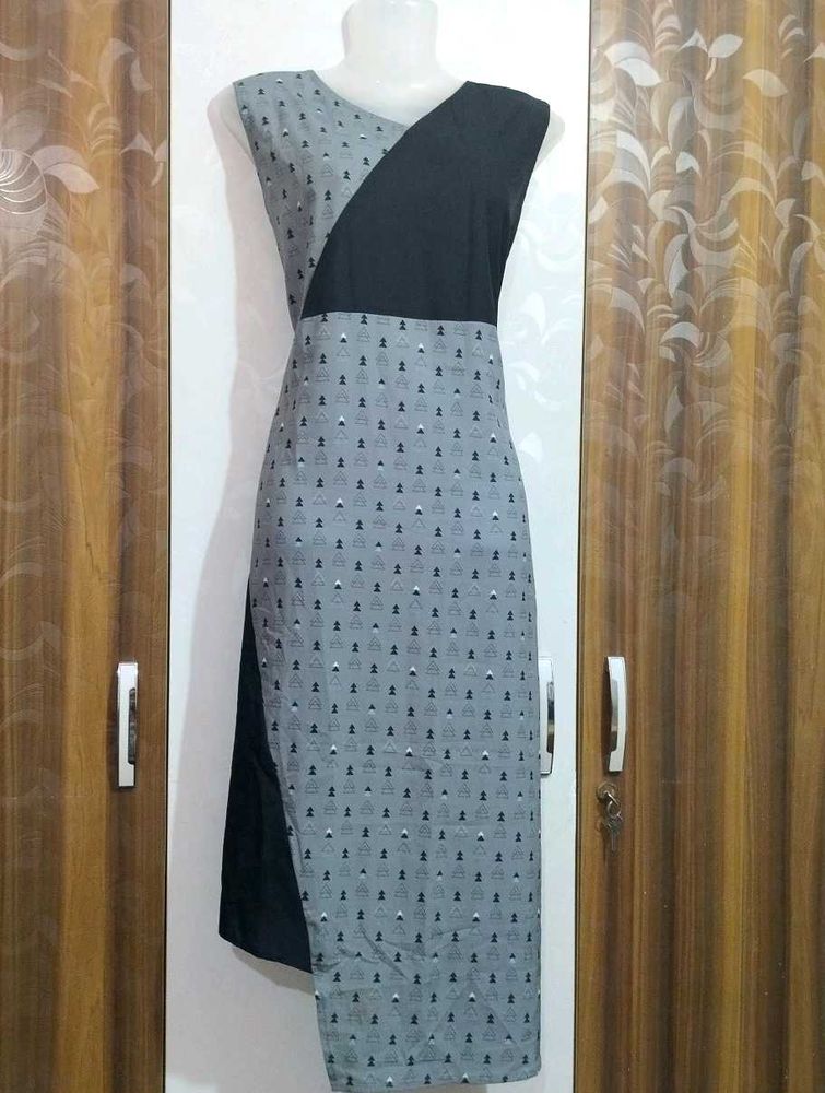 Stylish Grey Printed Dress