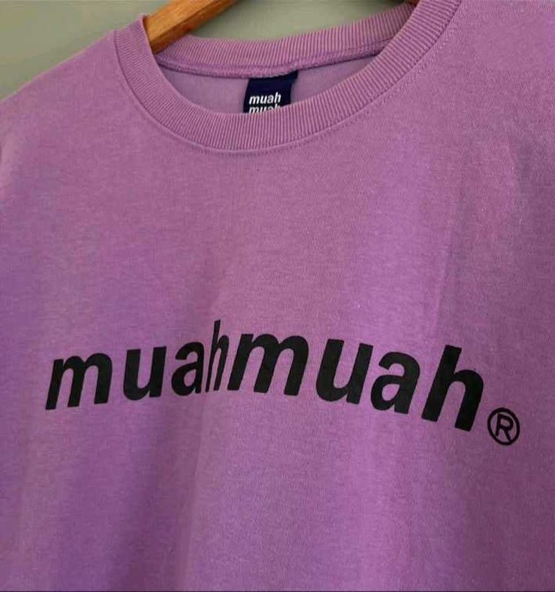 MuahMuah Purple Sweatshirt Korean Brand