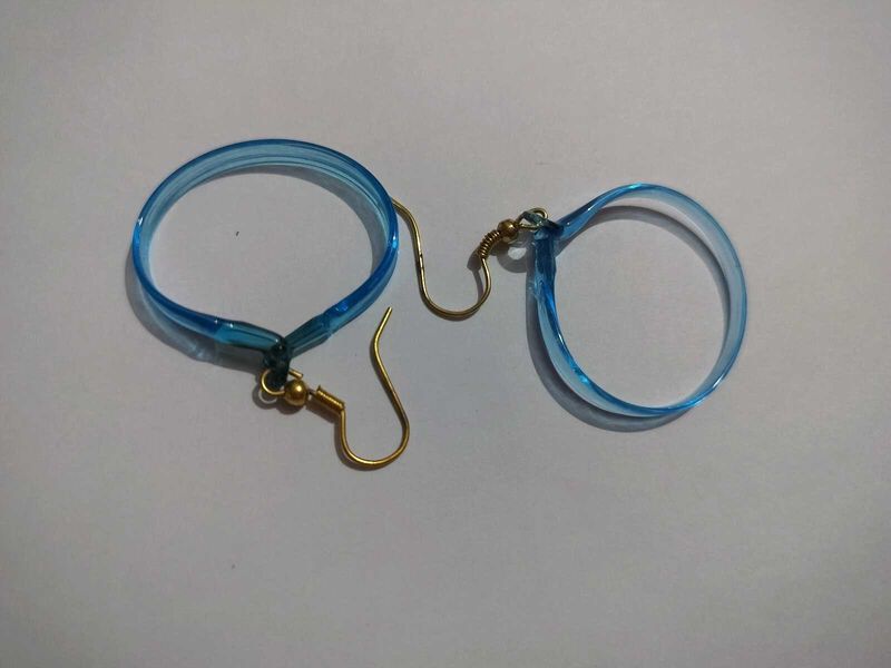 Blue Hoop Earrings