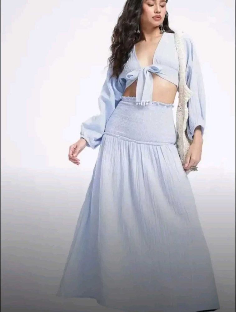 Chic Blue Two-Piece Set