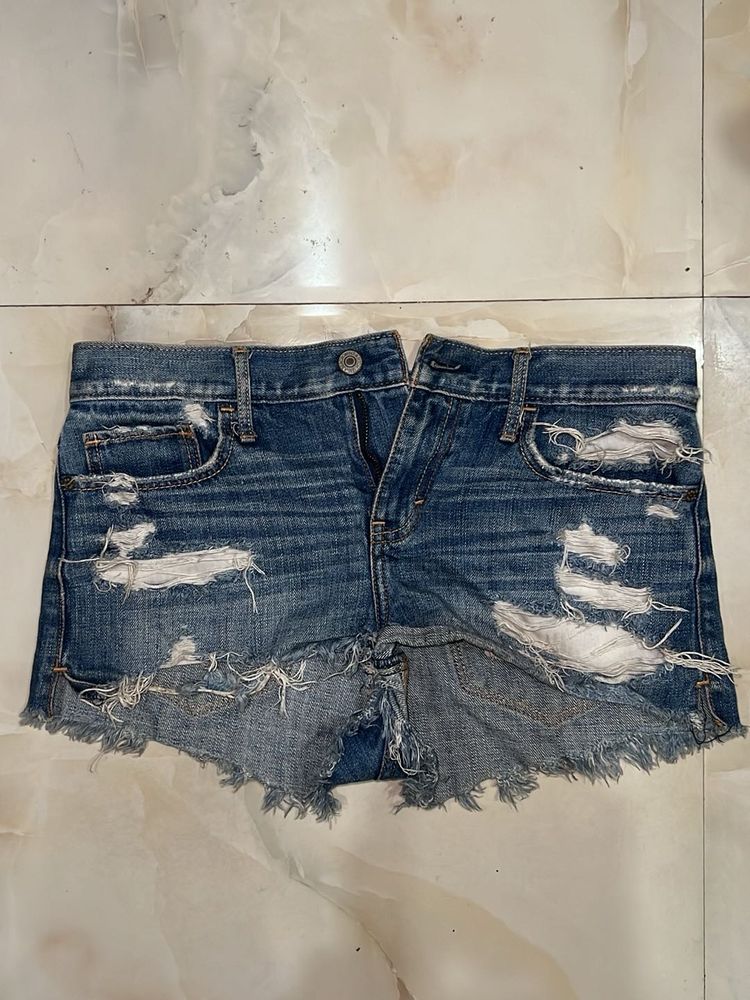 Distressed Denim Cutoff Shorts