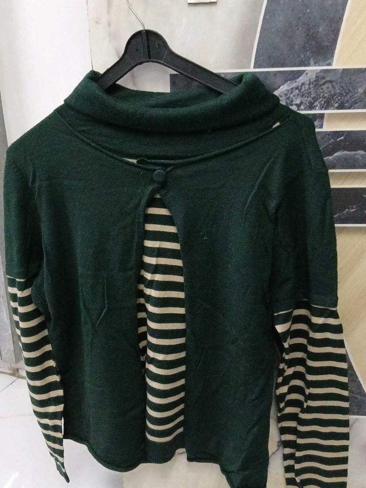 Green Turtleneck Sweater