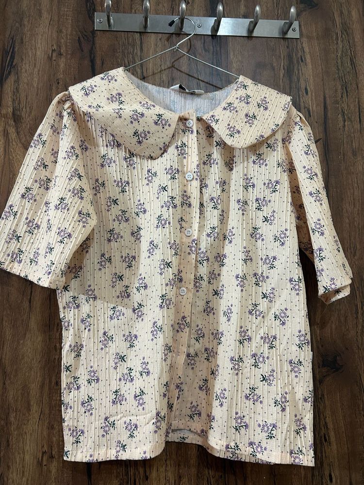 Floral Peter Pan Collar Blouse