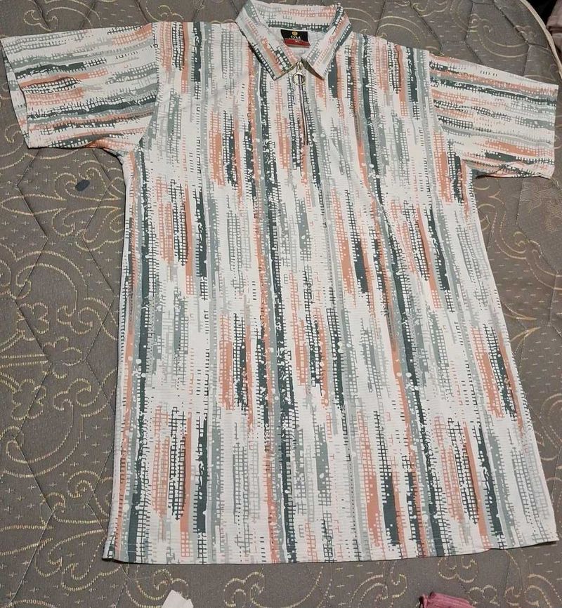 Striped Short Sleeve Polo Shirt