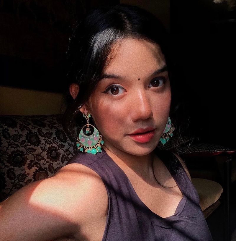 Green Pink Earrings