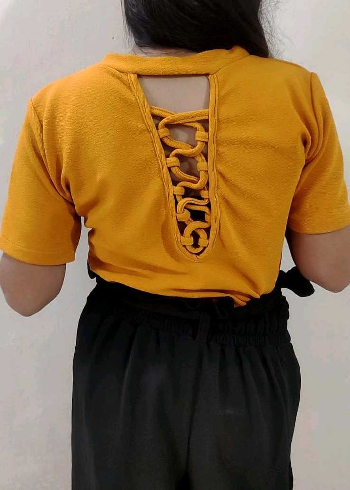 Mustard And Black Co-ord Set