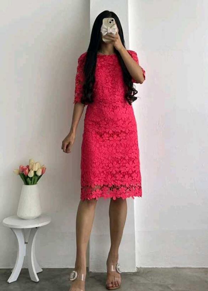 Elegant Pink Lace Dress