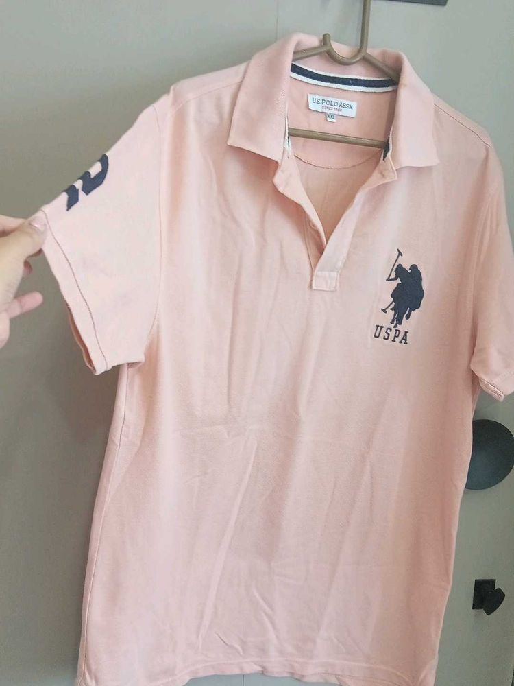 USPA Peach Polo T-Shirt