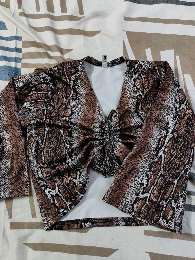 Snake Print Pattern Top