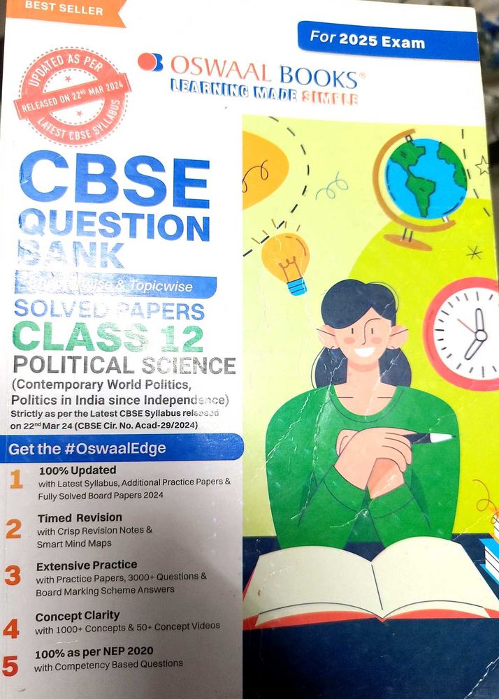 Oswaal CBSE Class 12 Political Science Question Ba