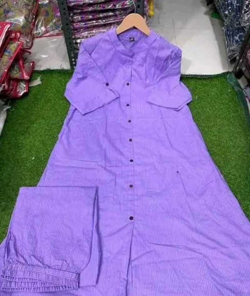 lavander A-line kurta set for women
