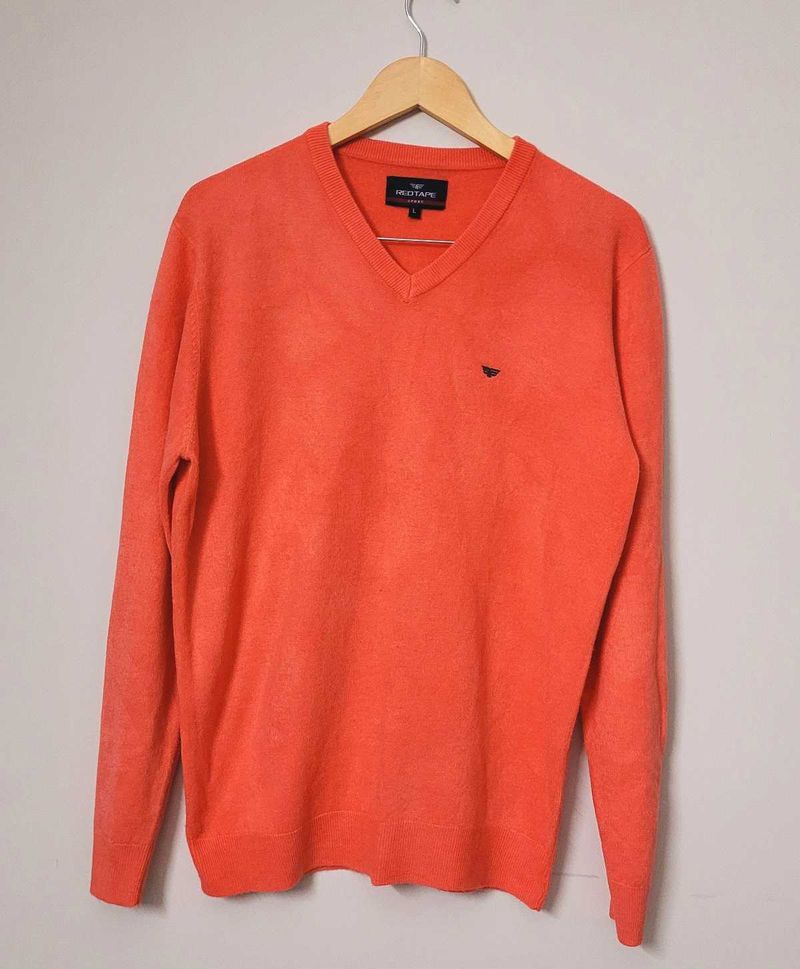 RED TAPE V-Neck Pullover with Ribbed Hems