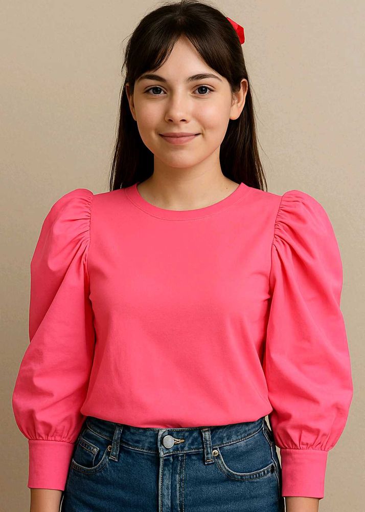 Pink Puff Sleeve Top