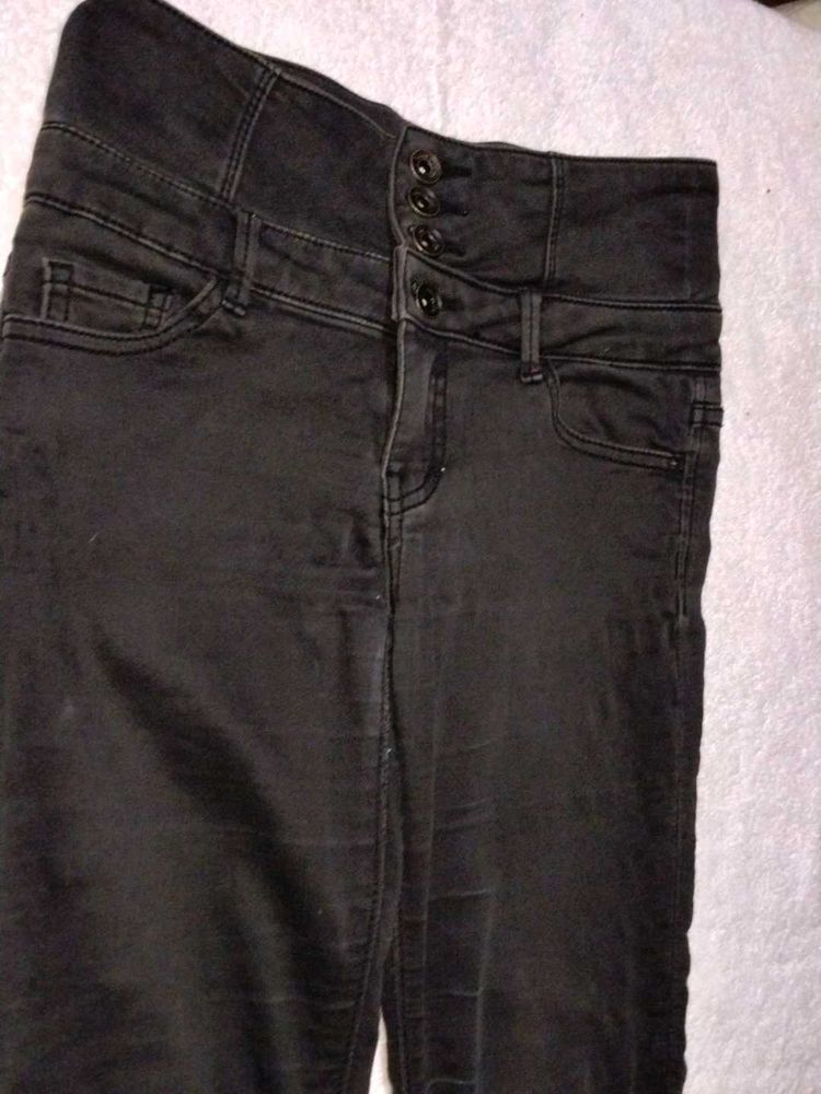 High-Waisted Black Jeans