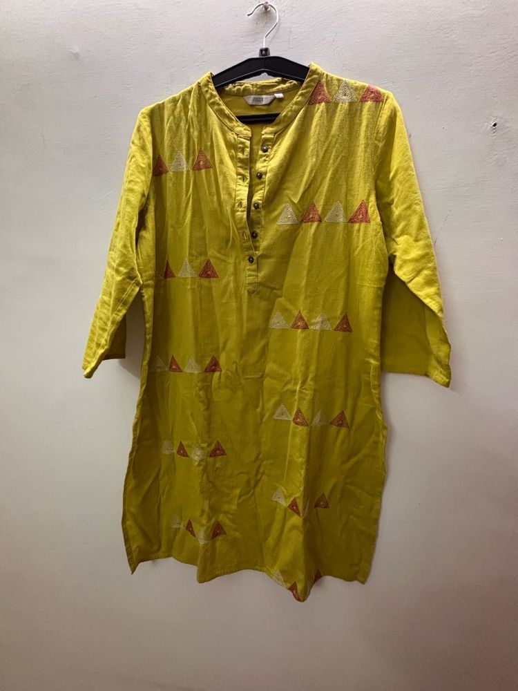 Yellow Embroidered Top