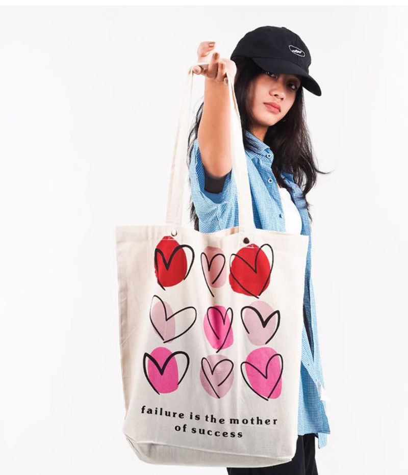 Heart Print Tote Bag