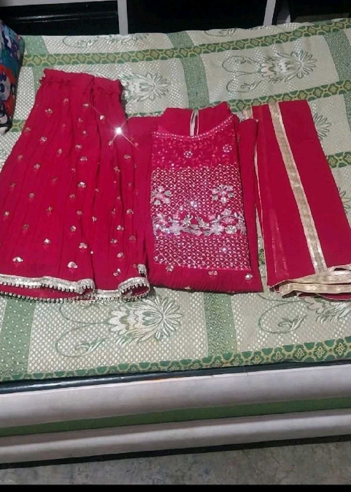 Pink Embellished Salwar Kameez Set