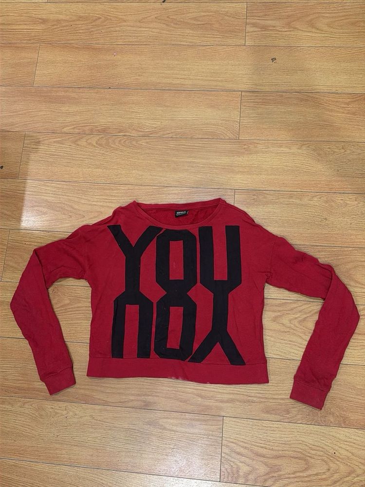 ONLY Red Graphic Print Long Sleeve Top