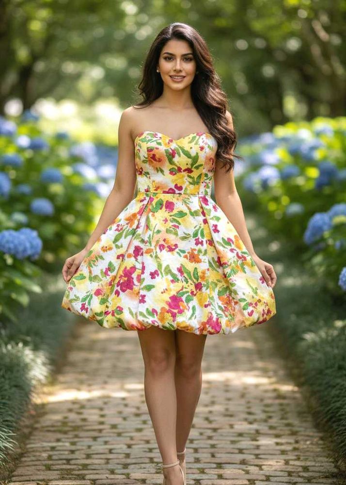 Floral Strapless Dress