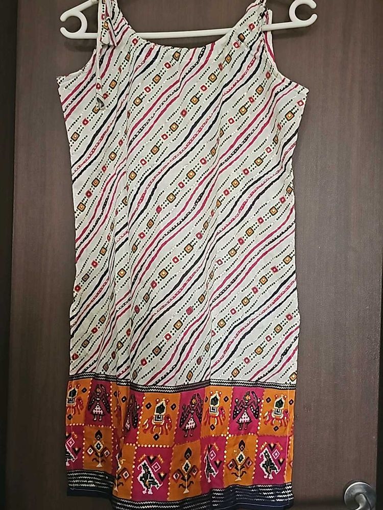 Cute Rajasthani Style Kurta With Tie-up Sleeve