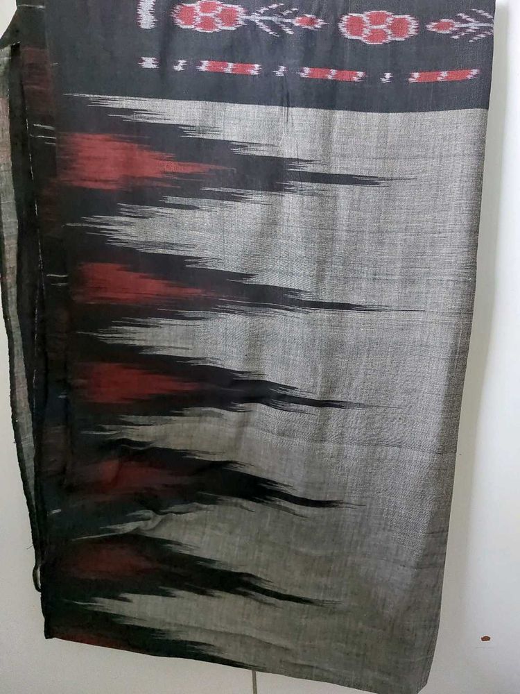 Grey Sambalpuri Orissa Ikat Cotton Saree