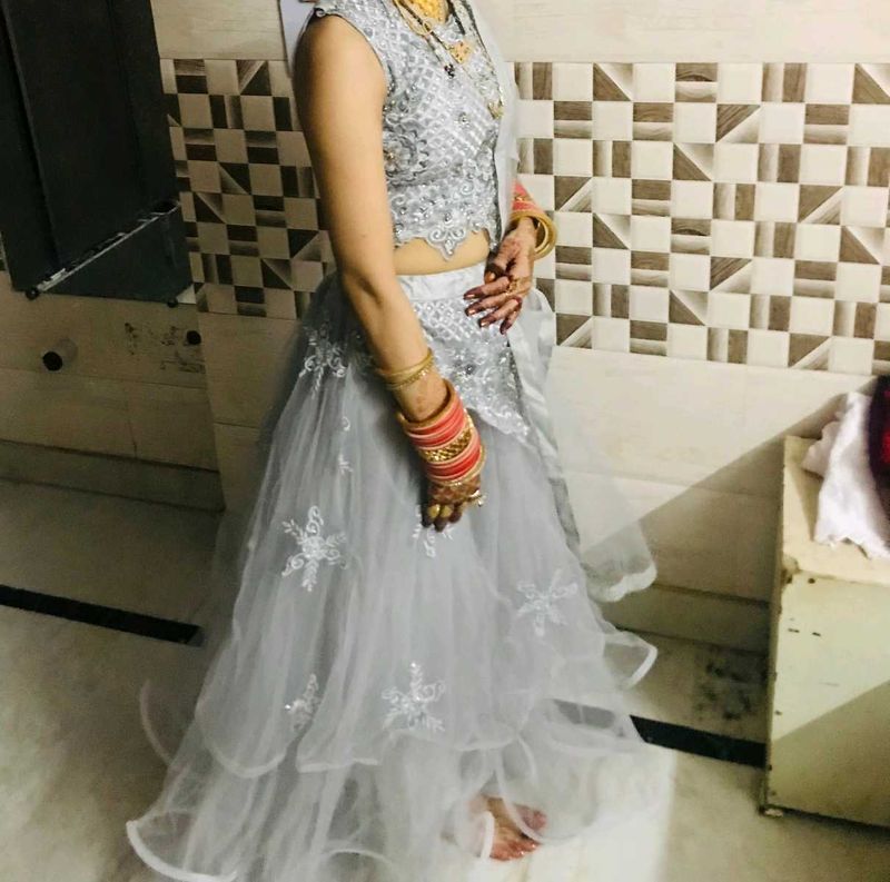 designer  crop top and duppata