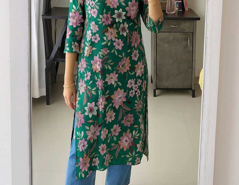 Floral Green Kurti