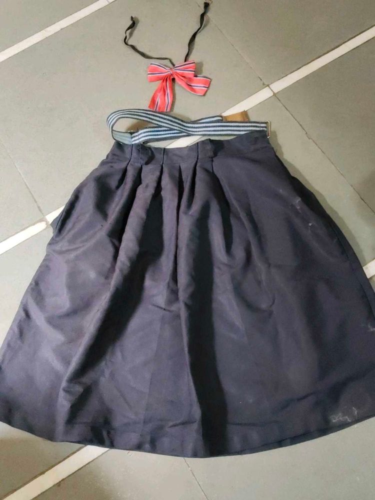School Uniform Skirt Tie And Belt Set