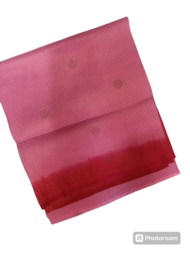 Pink &amp; Red  Diamond Work Saree for Party Wear