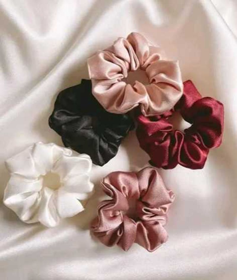 Silk Scrunchie Set  (Pack 5)