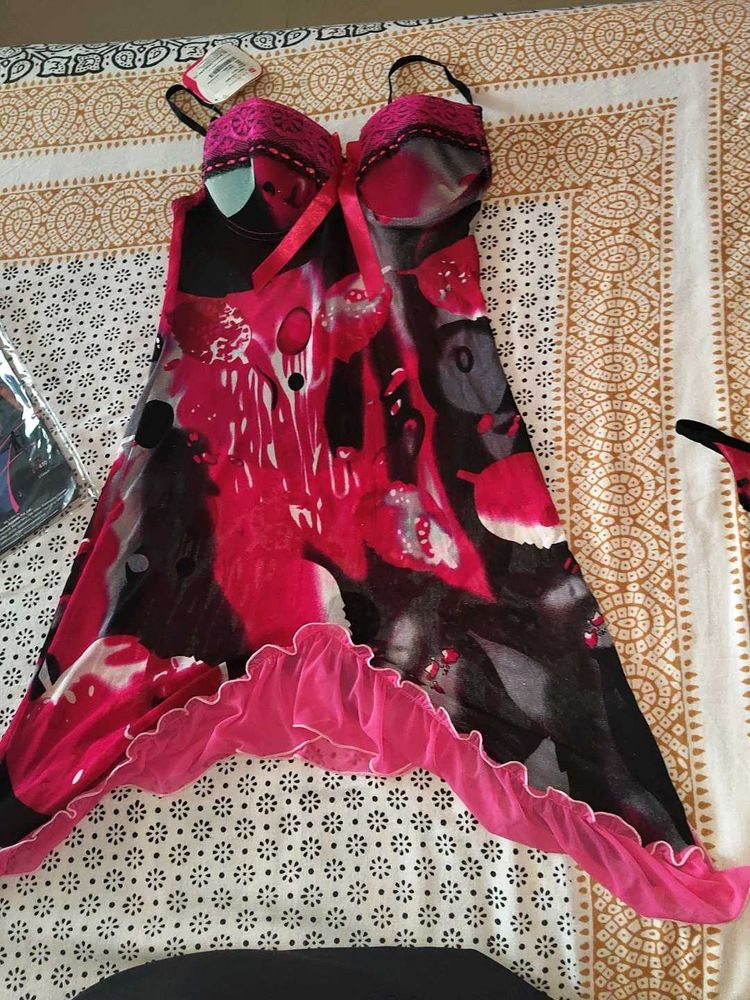 Pink &amp; Black Nightsuit