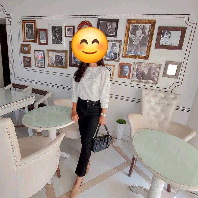 white Korean formal top