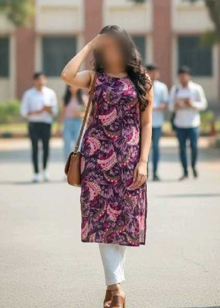 Printed Pink kurti