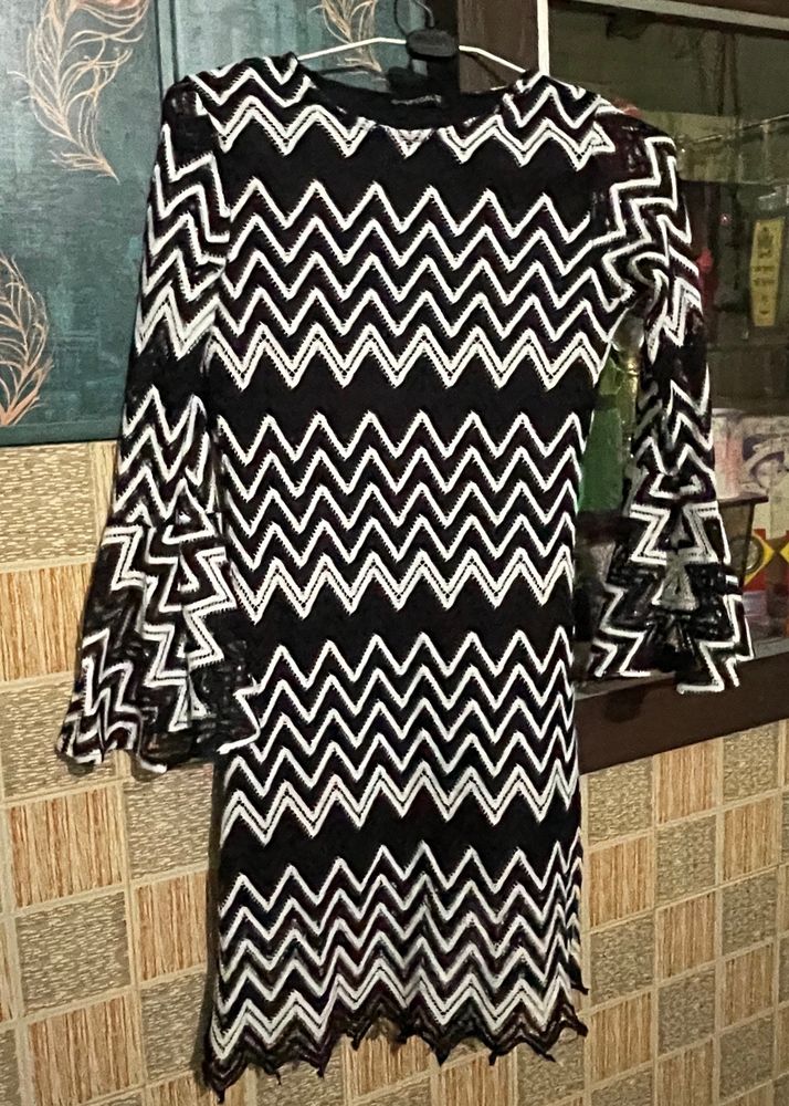 Black &amp; White Net Dress