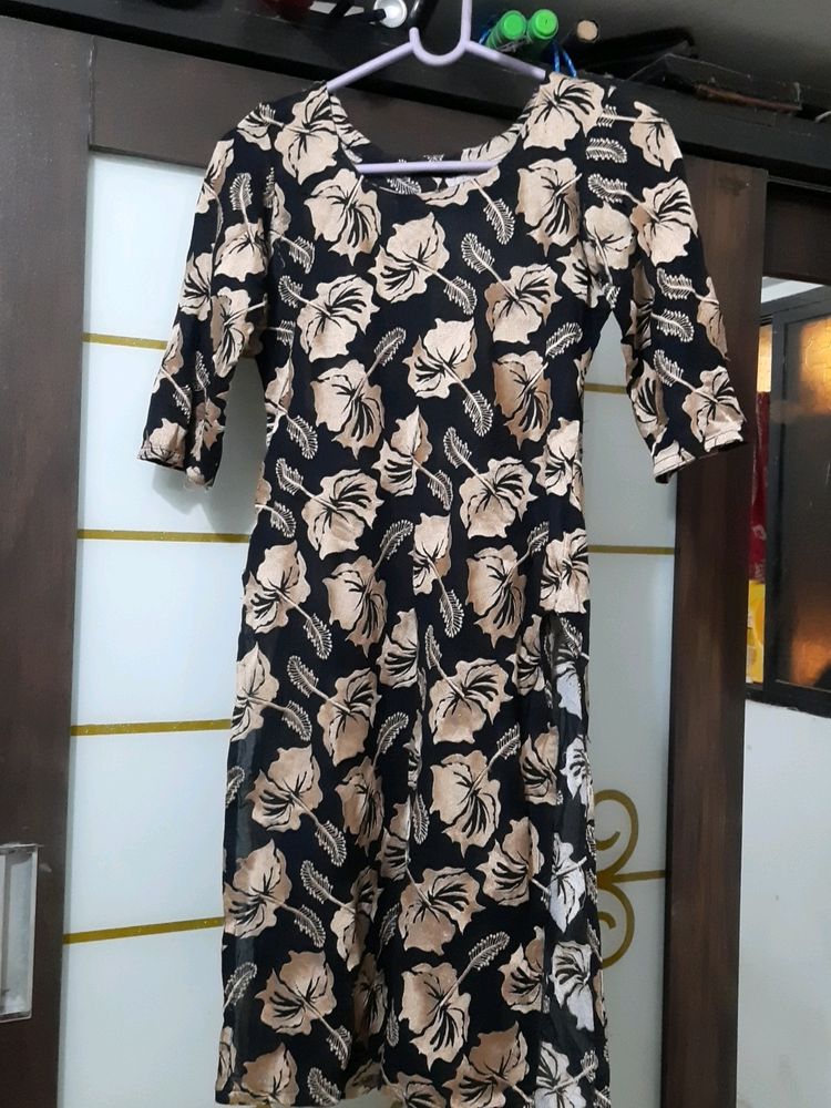Black And Golden Kurti