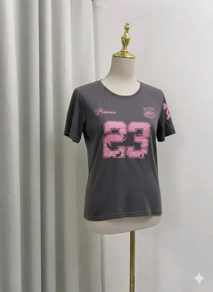 Gray Graphic Tee - Princess 23