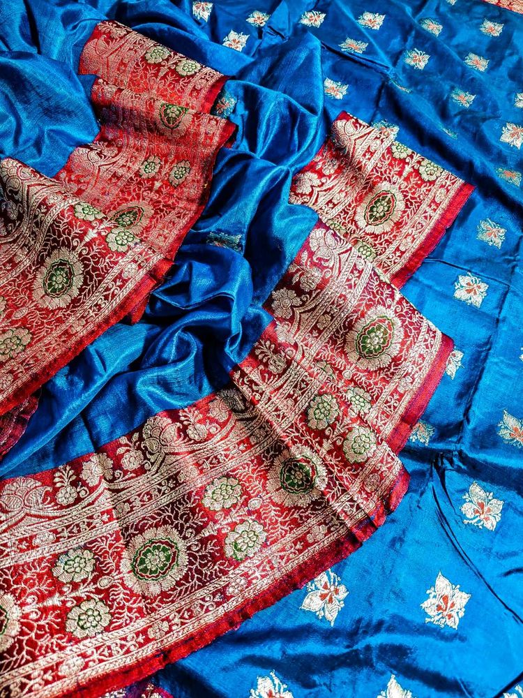 Pure Silk Katan Banarasi with running BP